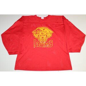 Vintage Ice Cats  Hockey Mesh Jersey Sz: Adult Small Athletic Knits Red